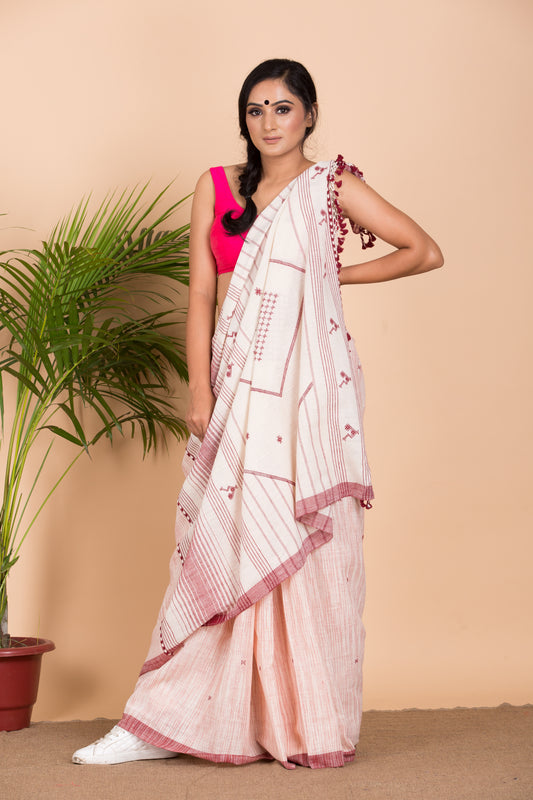 Off White Laxmi Fine Cotton saree