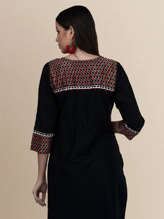 Modal Silk Ajrak Print Kurta