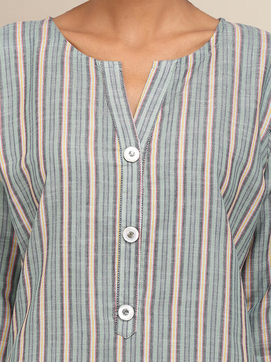 Blue Stripped Kurta