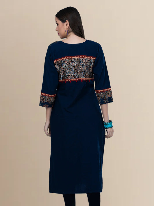 Modal Silk Ajrakh Print Kurta