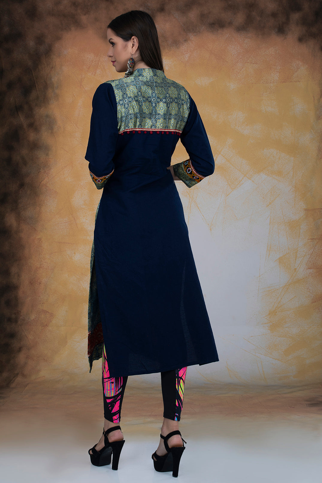 Modal Silk Ajrak Print Kurta