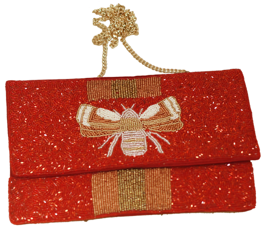 Mehroon Embellished HandiCraft Clutch