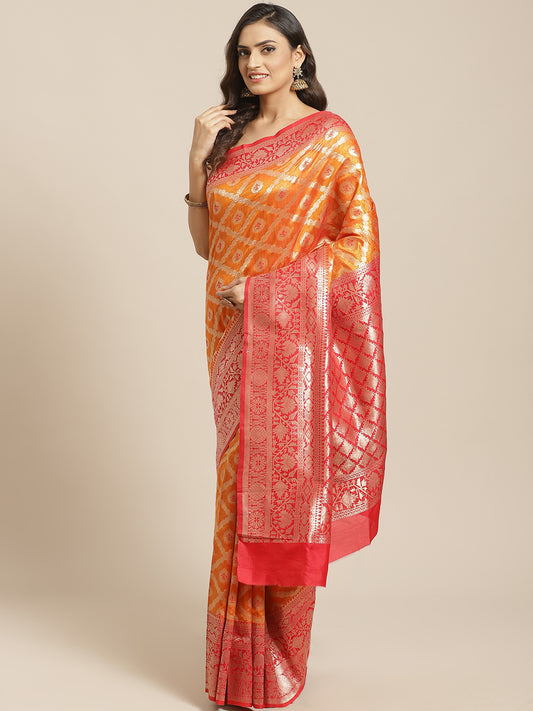 Orange Banarasi Saree