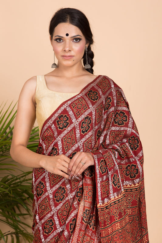 Samar Ajrakh Saree