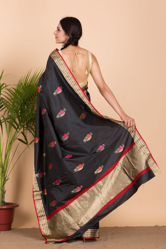 Black Banarasi Silk Saree