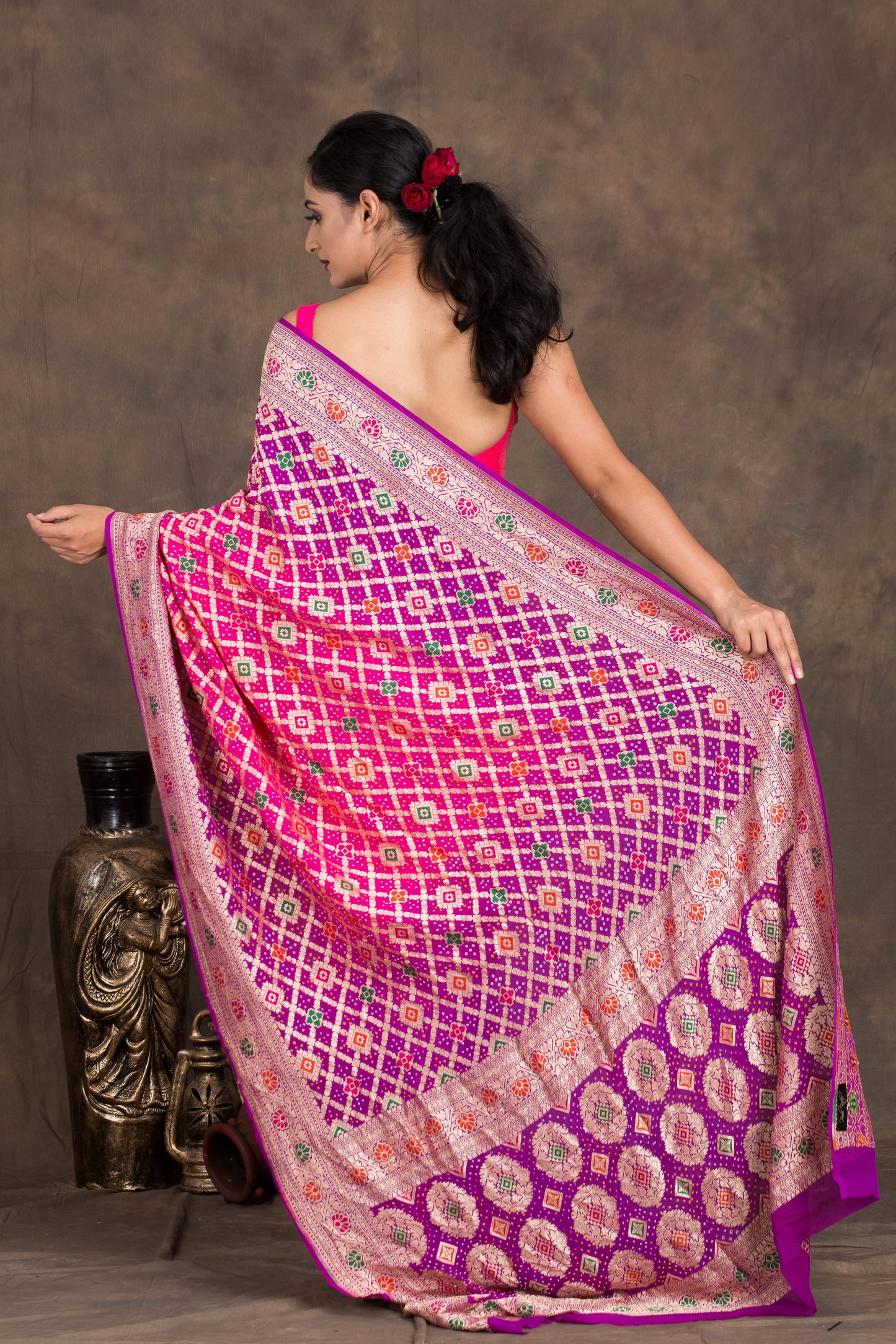 Rohani Bandhani Saree