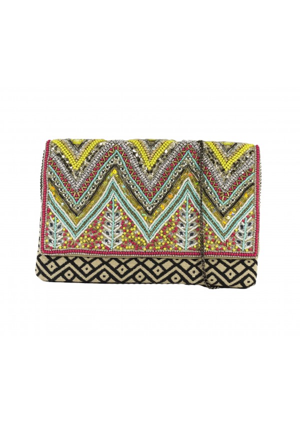 Multi-Coloured Embroidered Handicraft Clutch