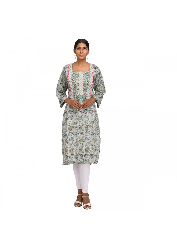 Floral Print designer Cotton Kurta