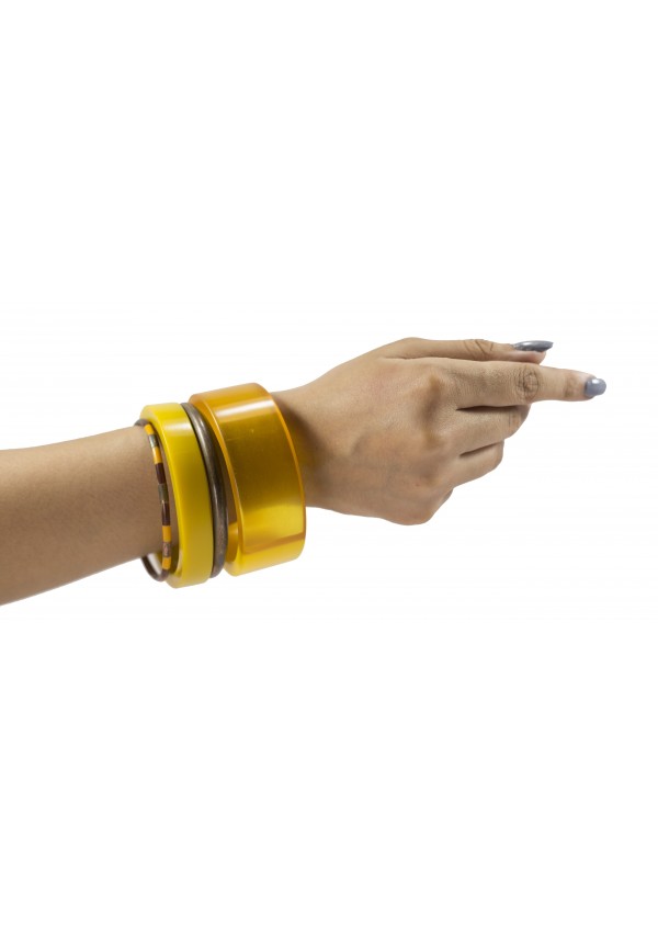 Yellow coloured Bangles