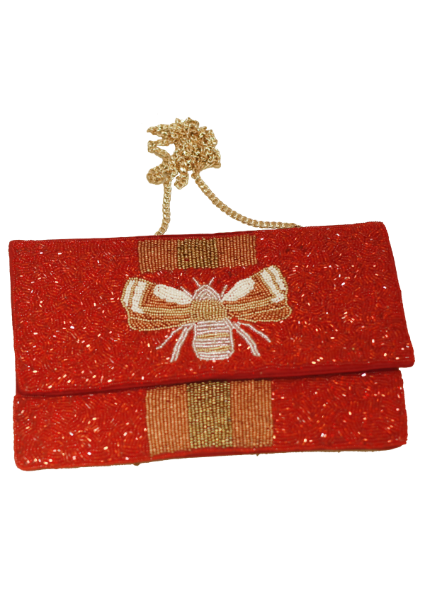 Mehroon Embellised HandiCraft Clutch