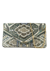Gold Embroidered Handicraft Jute Clutch	