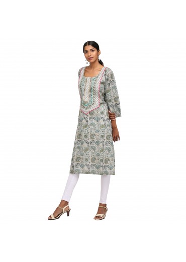 Floral Print designer Cotton Kurta