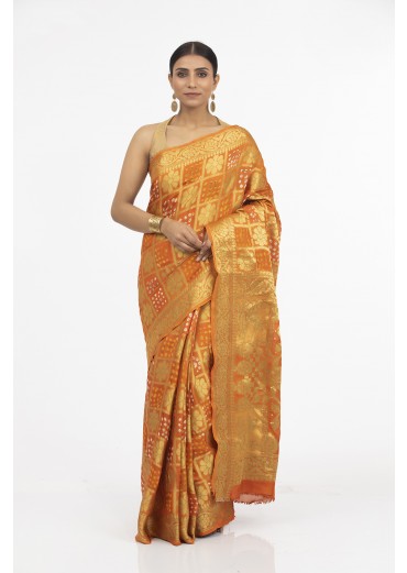 Orange Gharchola Saree