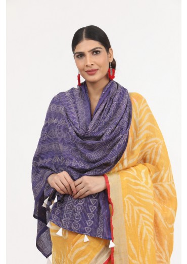 Blue Kantha work Dupatta	